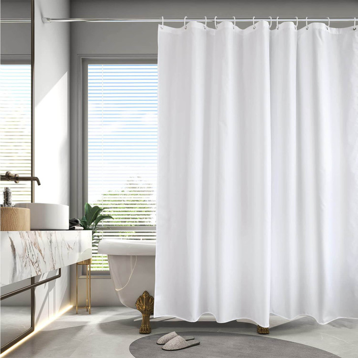 Classic Plain White Shower Curtain - Steel Eyelet