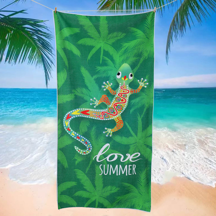 Tropical Leaf Design Beach Towel