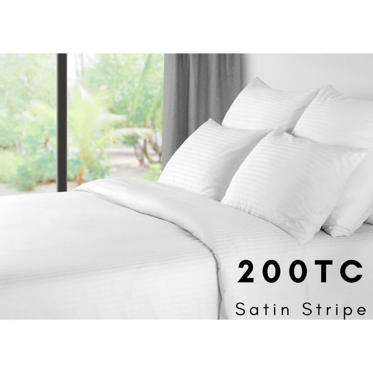 200TC Sateen Stripe Microfibre Duvet Cover Sets