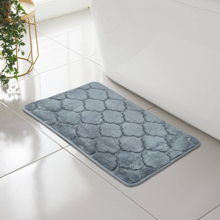 1000 GSM Chenille Chenille Microfibre Bath Mat & Pedestal Set